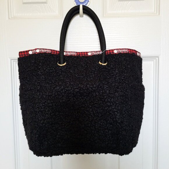 Lesportsac Hello Kitty Reversible 2-Way Smal Mini Tote Black Red Bow - Picture 3 of 4